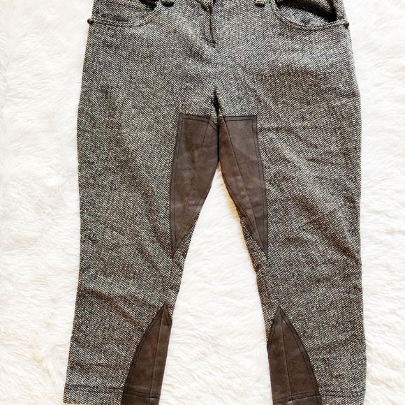 Acciaio Wool Houndstooth Capri Pant Brown Beige S - Picture 6 of 6